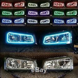 03-06 Chevy Silverado Multi-Color Changing LED RGB Headlight Halo Ring M7 Set