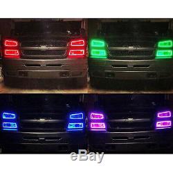 03-06 Chevy Silverado Multi-Color Changing LED RGB Headlight Halo Ring M7 Set