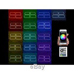 07-13 GMC Sierra Multi-Color Changing LED RGB Headlight Halo Rings BLUETOOTH Set
