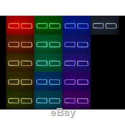 07-14 Chevy Silverado Multi-Color Changing LED Headlight Fog Light Halo Ring Set