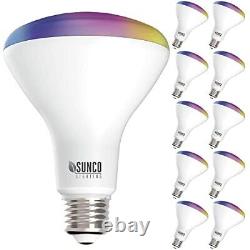 10 Pack BR30 Smart Flood Light Bulbs, Color Changing LED Recessed Wifi Bulb, 8W