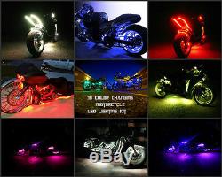 10pc 18 Color Changing Led Night Rod Special Motorcycle Led Strip Lighting Kit