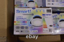 10x Luceco Smart WiFi Controlled Downlights 6W IP65 Colour Changing