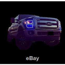 11-16 Ford F-250 Truck Multi-Color Changing LED RGB Halo Headlight Rings Set IR