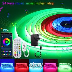 12V/24V COB LED Strip Lights RGB Flexible Tape Rope Lamp Cabinet Kitchen Light