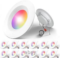 12 Pack Home 5/6 Inch Smart LED Recessed Lighting Color Changing WiFi Can Lights