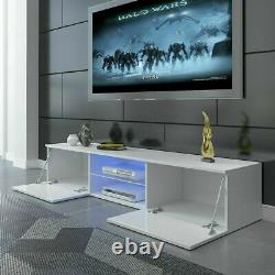 160CM High Gloss TV Unit Stand Cabinet LED Living Drawers Furniture Modern White