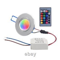 16Colour Changing LED Recessed Ceiling Lights Remote Spot Lamp Down Lights Party