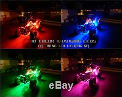 18 Color Changing Led RZR XP 1000 ATV UTV Quad 4Wheeler 10pc Led Neon Glow Kit