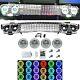 1963 Chevy Impala Front Grille Assembly Rgb Cob Led Color Change Halo Headlights