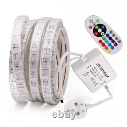 1M-25M RGB LED Strip Lights 220V 240V 5050 Waterproof IP67 Tape Rope Mains Plug