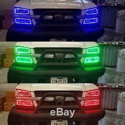 2003-2006 Chevy Silverdo Color Changing Shift LED RGB Headlight Halo Ring Set