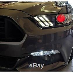 2015-2017 Ford Mustang RGBW Demon Eye LED Multi-Color Changing Headlight DRL Set
