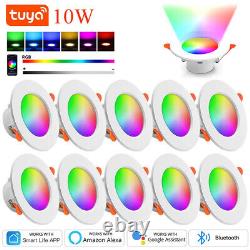 20X Tuya LED Downlight Bluetooth 10W Smart Ceiling Light Dimmable RGB Lamp APP