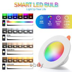 20X Tuya LED Downlight Bluetooth 10W Smart Ceiling Light Dimmable RGB Lamp APP