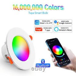 20X Tuya LED Downlight Bluetooth 10W Smart Ceiling Light Dimmable RGB Lamp APP