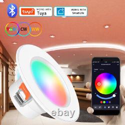 20X Tuya LED Downlight Bluetooth 10W Smart Ceiling Light Dimmable RGB Lamp APP