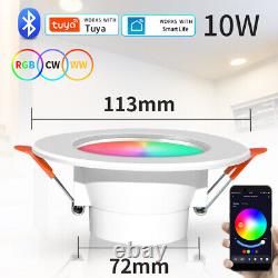 20X Tuya LED Downlight Bluetooth 10W Smart Ceiling Light Dimmable RGB Lamp APP