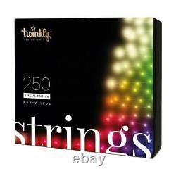 20m Smart App Controlled Twinkly Christmas Fairy Lights Black Cable