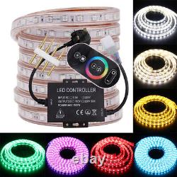 220V 240V LED Strip Lights Dimmable 5050 RGB Lamp Flex Rope Light Color Changing