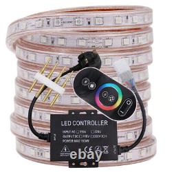 220V 240V LED Strip Lights Dimmable 5050 RGB Lamp Flex Rope Light Color Changing