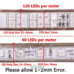 220V 240V LED Strip Lights Dimmable 5050 RGB Lamp Flex Rope Light Color Changing