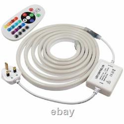 220V 240V RGB LED Flexible Neon Light Glow EL Wire String Strip Rope Tube Lights