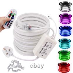 220V 240V RGB LED Neon Flex Rope Strip Light IP67 Waterproof Outdoor Lighting UK