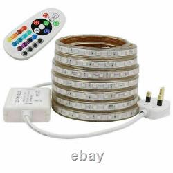 220V RGB Dimmable LED Strip Lights Waterproof 5050 Rope Garden Decking Kitchen