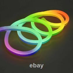 220V RGB LED Neon Rope Lights Commercial Flex DIY Sign Decor Dimmable+UK Plug