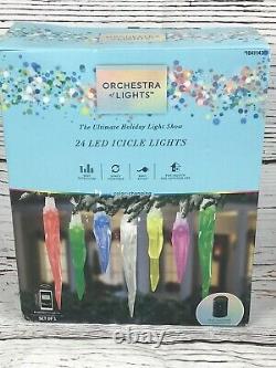 24 Gemmy Orchestra of Lights Multi-Function Color-Changing LED Icicle Lights