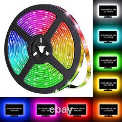 25M Flexible RGB Colour Changing Mood Lighting Strip Light Tape Rope Ribbon 24v