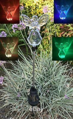 2X Solar Powered Angel with Star Landscape Garden Stake Color Changing LED Light