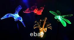 2X Solar Powered Dragonfly Landscape Garden Stake Color Changing LED Light