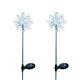 2x Solar Powered Snowflakes 3d Landscape Garden Stake Color Changing Led Light