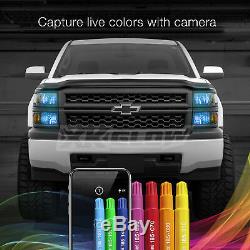 2nd Gen H7 2in1 Bright 6000K LED Headlight Bulbs + Color Changing Devil Eye