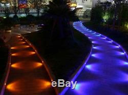 30Pcs 30mm 12V IP67 RGB Colour Changing LED Deck Lights Kitchen/Garden Lighting