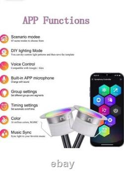 31mm WIFI LED Decking Lights RGBIC Deck Lights Colorful Chasing Ground Lights UK