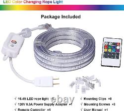 33Ft Flat Flexible LED Rope Lights, Color Changing RGB Strip Light with Remote C
