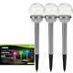 3pk Solar Led Garden Lights Post Patio Path Outdoor Lighting Colour Changing