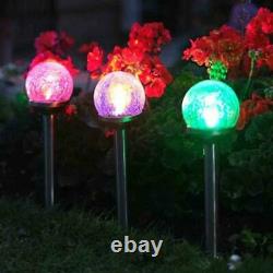 3PK Solar LED Garden Lights Post Patio Path Outdoor Lighting Colour Changing