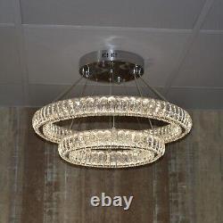 3 & 2 Rings Crystallic LED Chandeliers -Colour Changing Dimmable + Remote