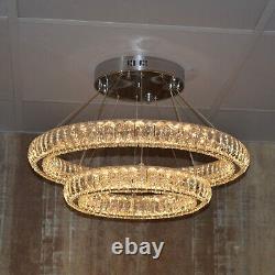 3 & 2 Rings Crystallic LED Chandeliers -Colour Changing Dimmable + Remote