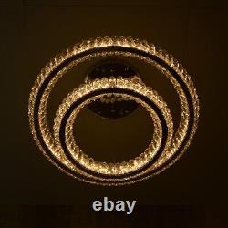 3 & 2 Rings Crystallic LED Chandeliers -Colour Changing Dimmable + Remote