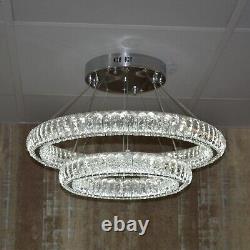 3 & 2 Rings Crystallic LED Chandeliers -Colour Changing Dimmable + Remote