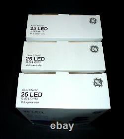 (3) GE Color Effects 25 Count 24ft Multi-Function Color Changing G-50 LED Lights