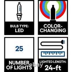 (3) GE Color Effects 25 Count 24ft Multi-Function Color Changing G-50 LED Lights