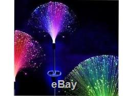 3 x STAINLESS STEEL SOLAR FIBRE OPTIC COLOUR CHANGING LED GARDEN OUTDOOR LIGHT