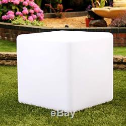 40cm Outdoor Waterproof LED Mood Cube Stool Light Up Seat Table Furniture