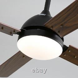 42 Ceiling Fan Light Remote Control Retro Wood Blades/3 Color LED/3 Speed/Timer